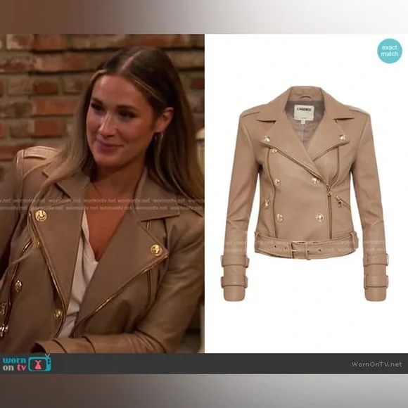 NWT $1395 L'agence Billie Belted Leather Jacket